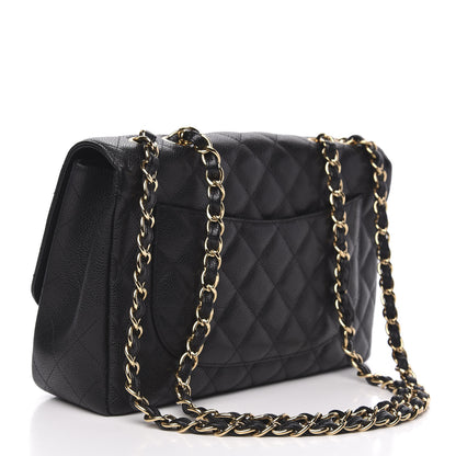 Chanel Caviar Quilted Jumbo Single Flap Black 3 of 12