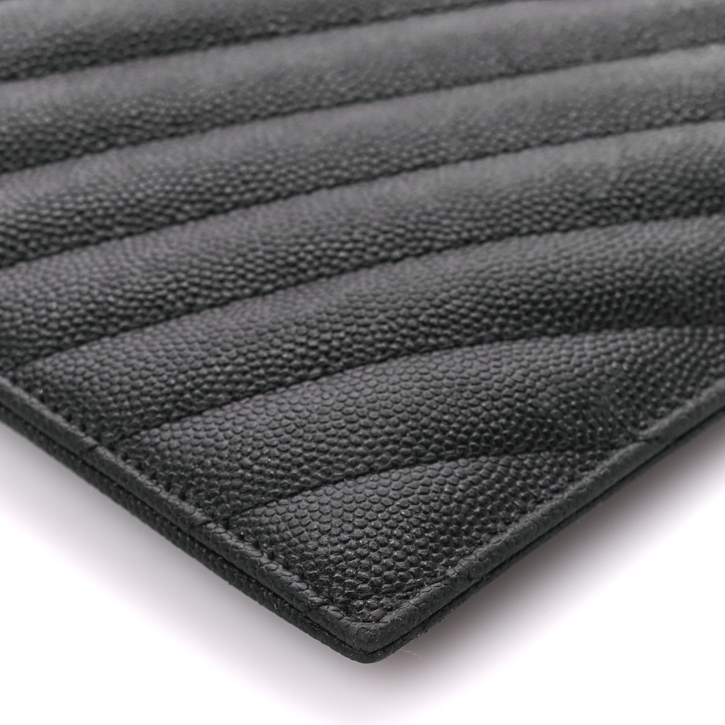 Grain De Poudre Chevron Monogram Large Bill Pouch Black