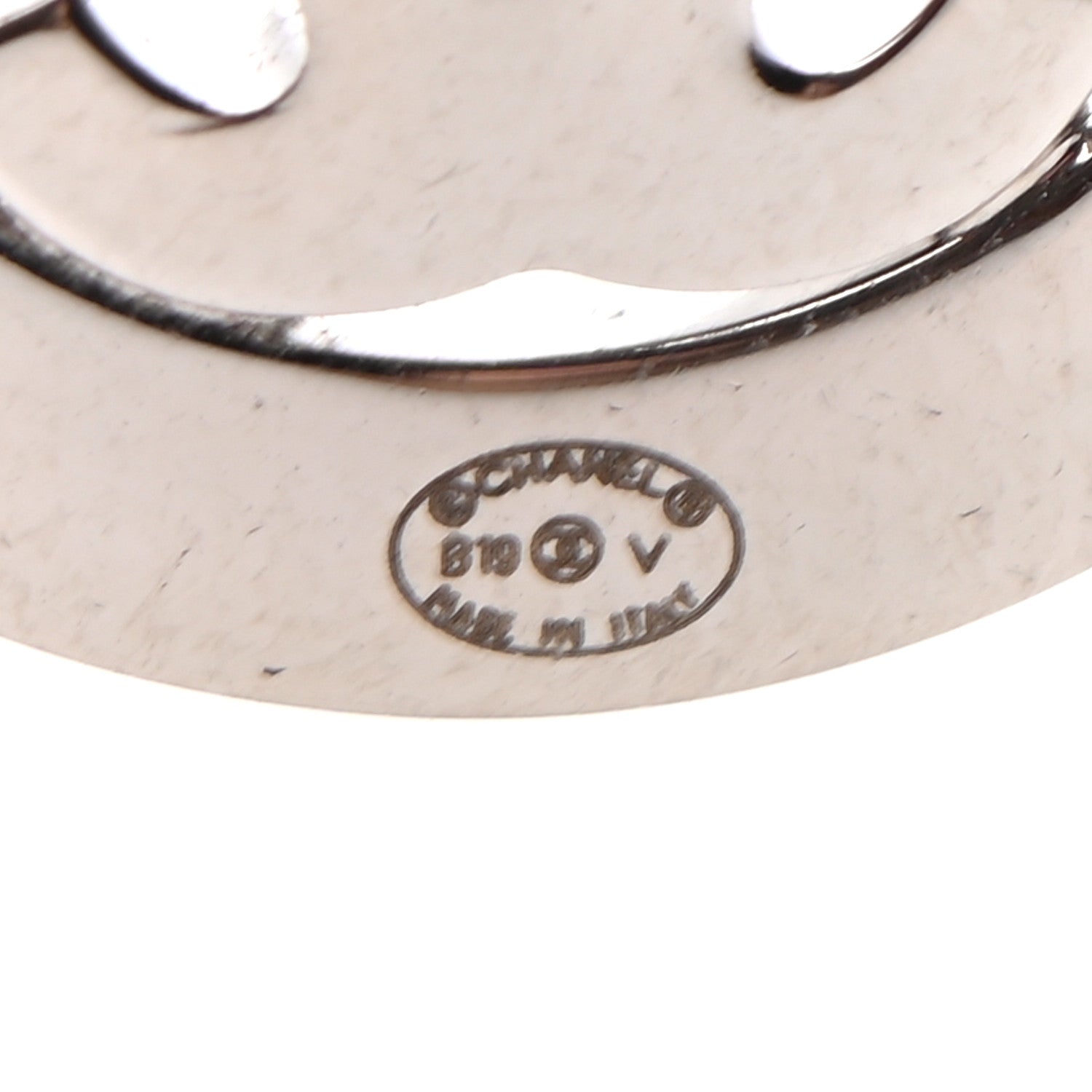 Chanel Crystal CC Round Earrings Silver 4 of 4