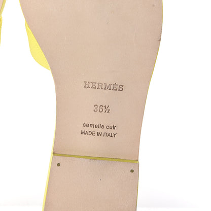 Hermes Epsom Oran Sandals 36.5 Jaune Pollen 6 of 9