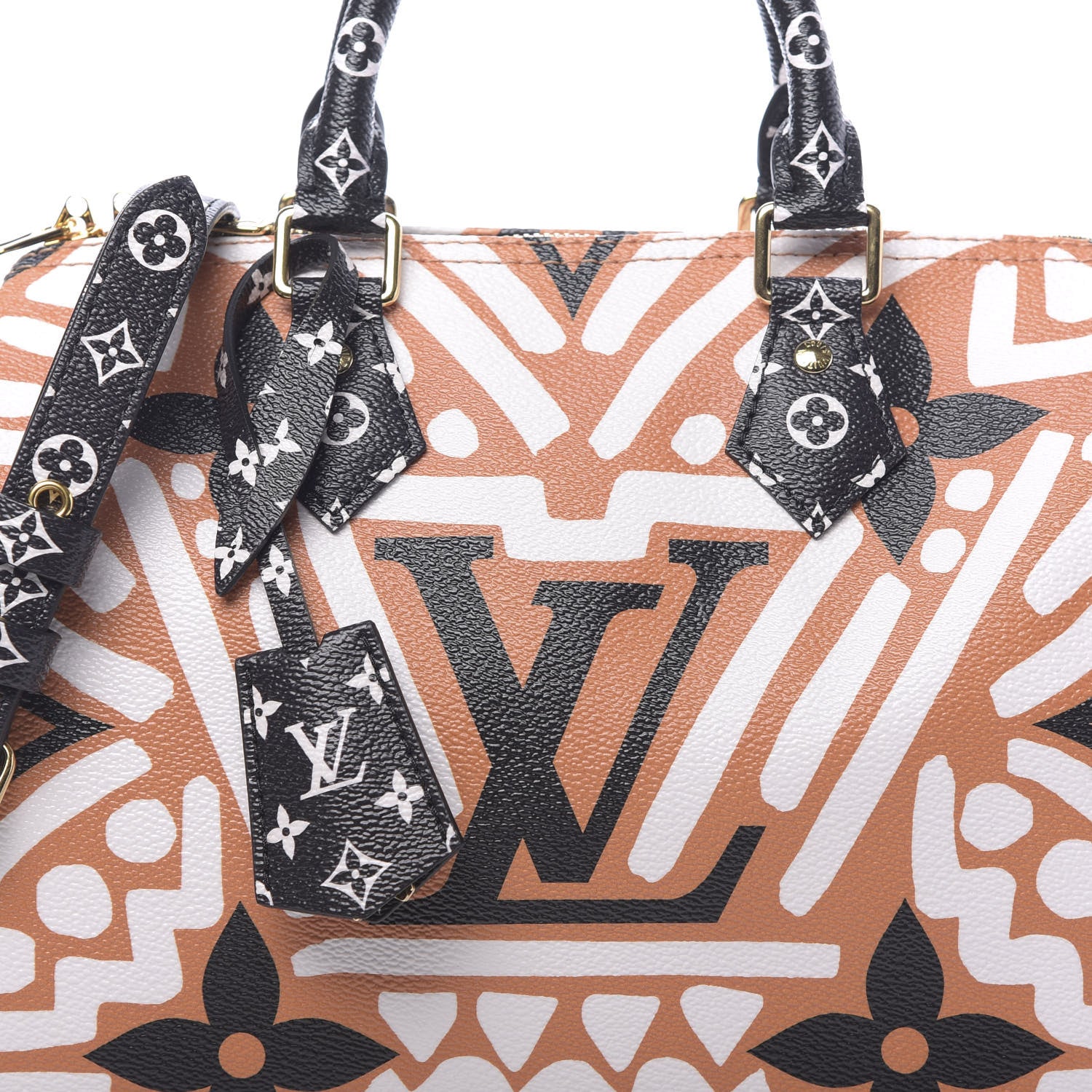 Louis Vuitton Monogram Giant Crafty Speedy Bandouliere 25 Creme Caramel 7 of 9