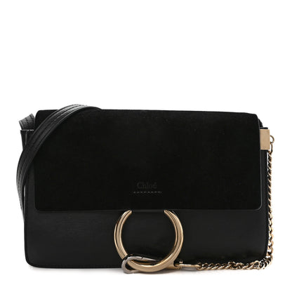 Chloe Suede Calfskin Small Faye Shoulder Bag Black 1 of 10