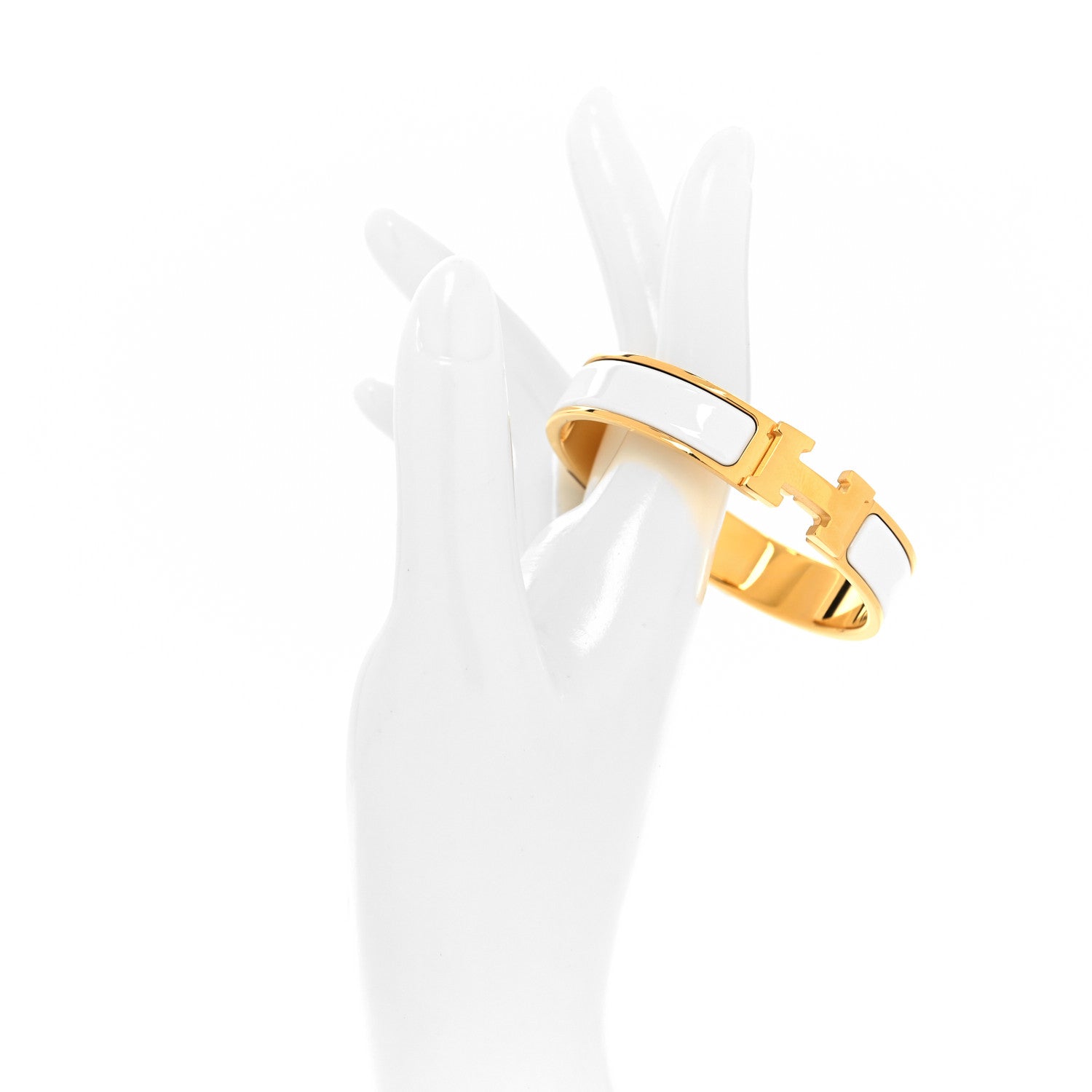 Hermes Enamel Narrow Clic Clac H Bracelet PM White 2 of 5