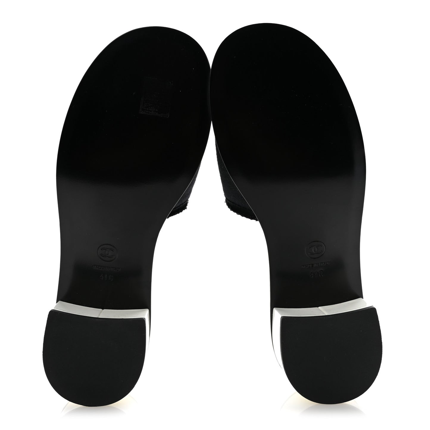 Cotton Logo Mule Sandals 41 Black White