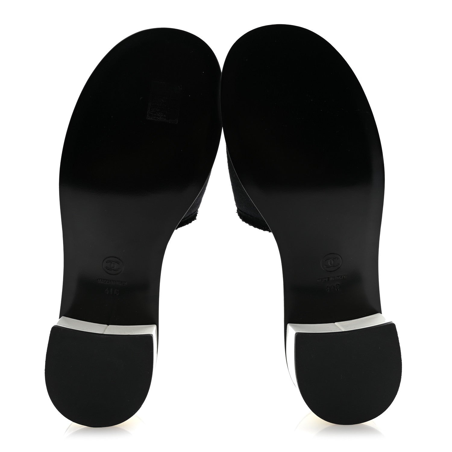 Chanel Cotton Logo Mule Sandals 41 Black White 6 of 10