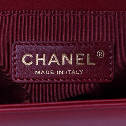 Chanel Lambskin Quilted Small Boy Flap Dark Red 6 of 10