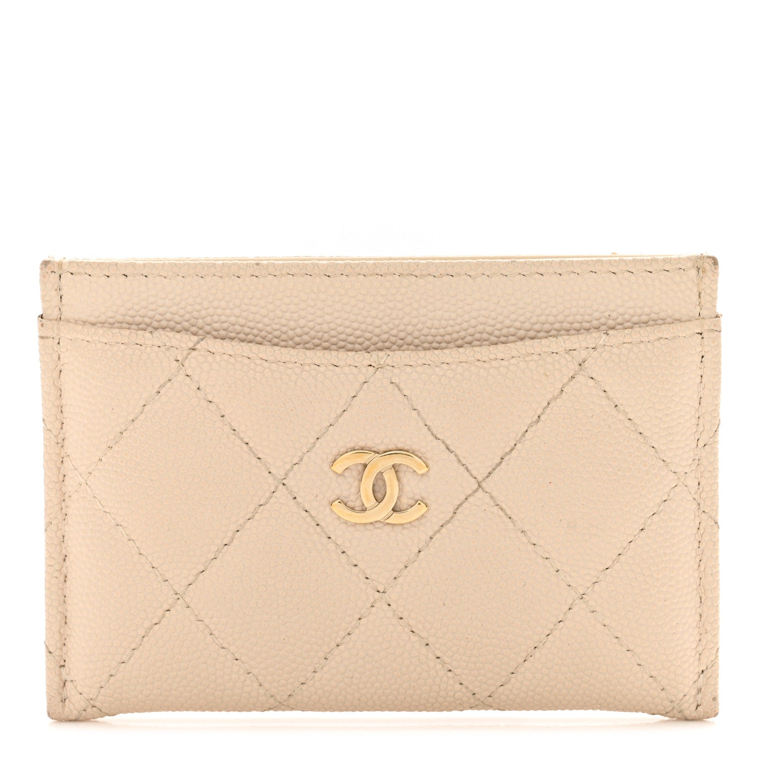 Chanel Caviar Quilted Card Holder Light Beige 1 of 12