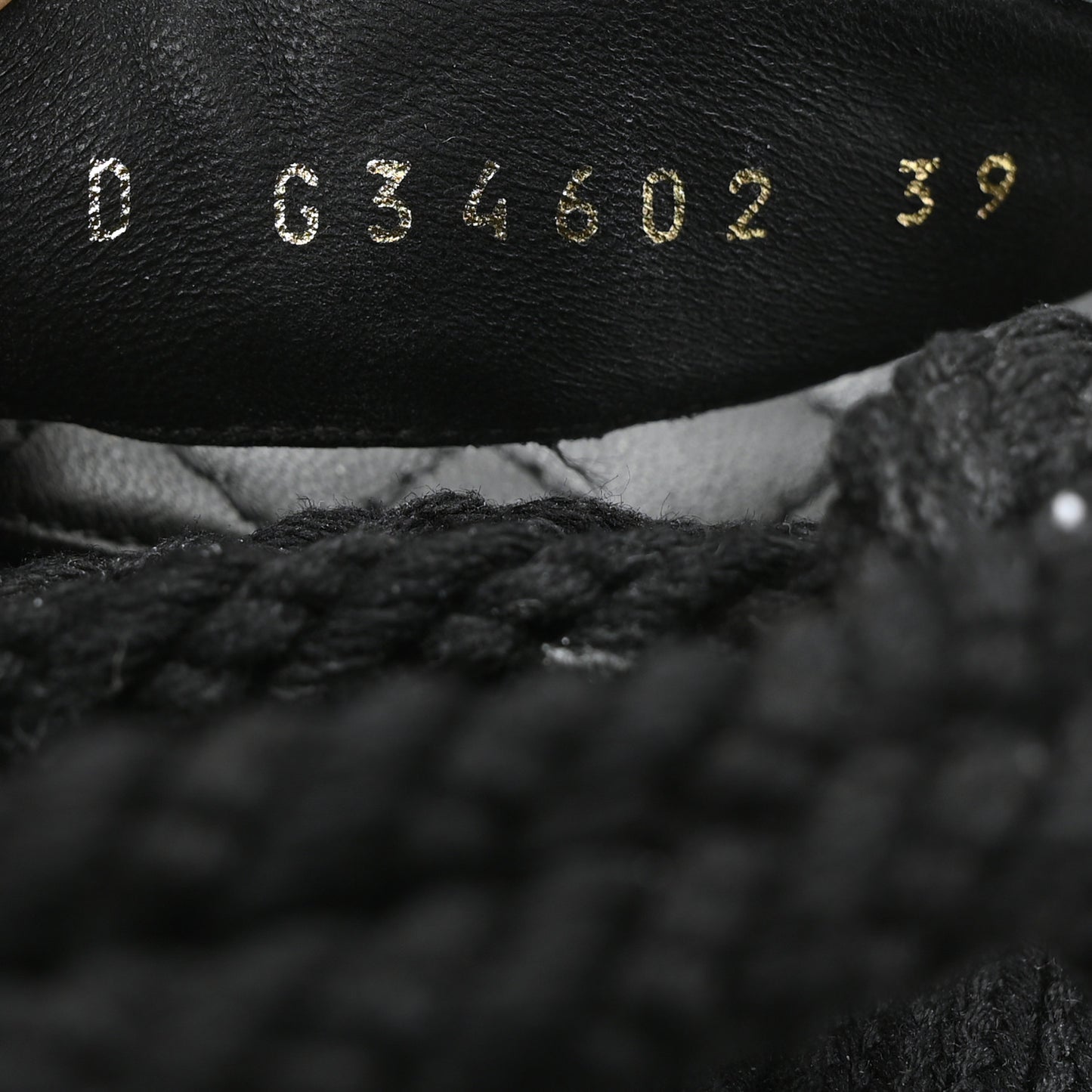 Cord Lambskin Quilted Logo Sandals 39 Black