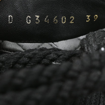 Chanel Cord Lambskin Quilted Logo Sandals 39 Black 6 of 8