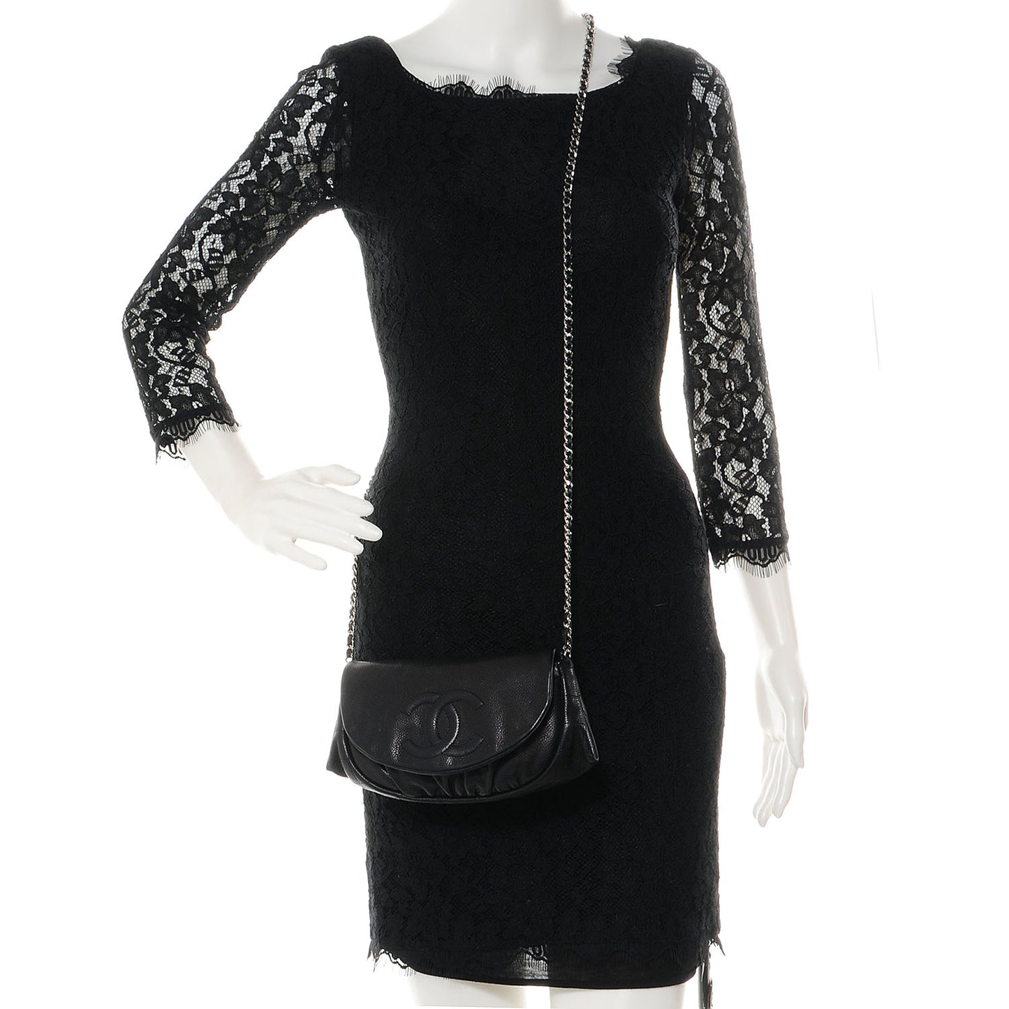 Caviar Half Moon Wallet On Chain WOC Black
