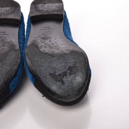 Chanel Silk Velvet Grosgrain Bow CC Ballet Flats 39.5 Navy Black 13 of 17