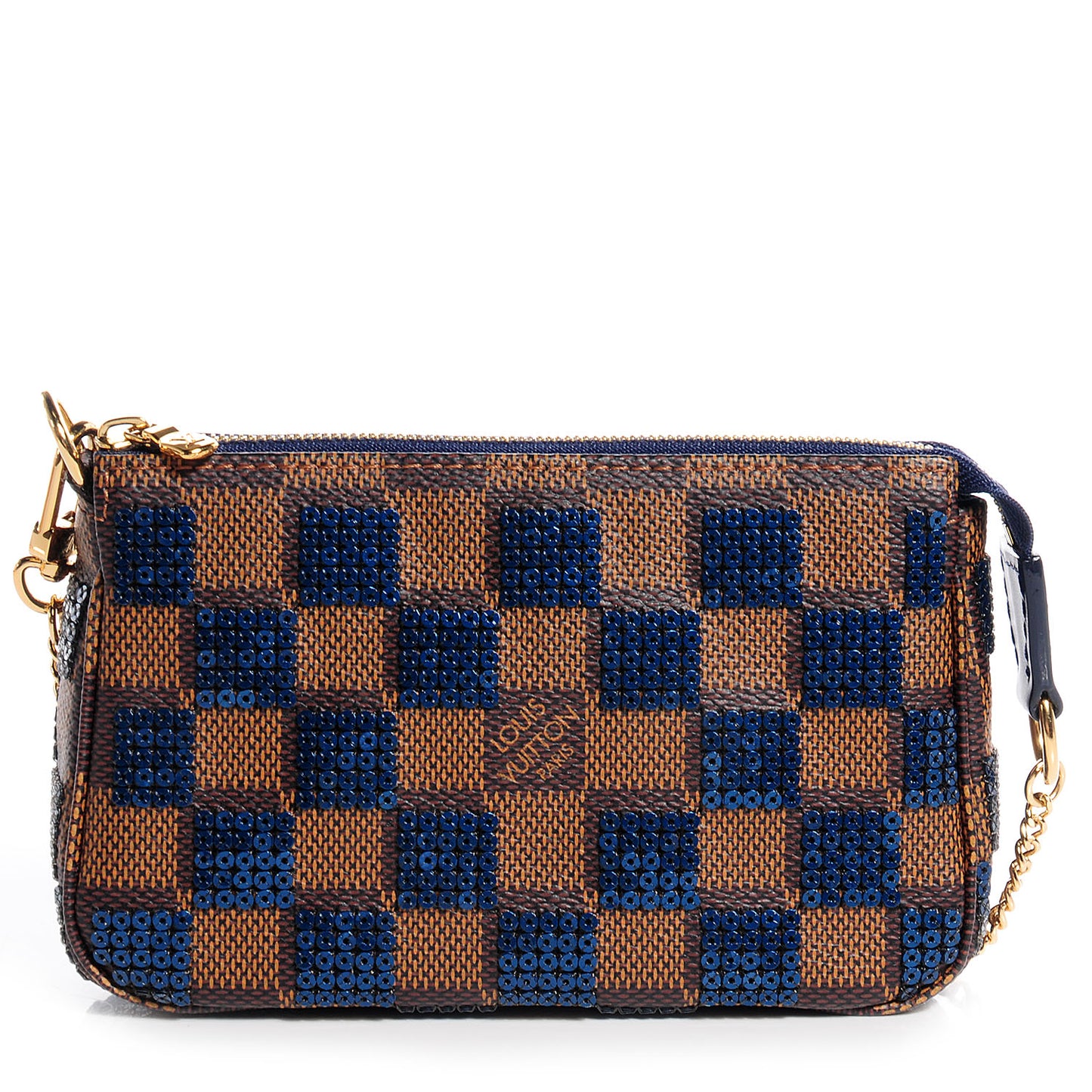 Damier Paillettes Mini Pochette Accessories Blue