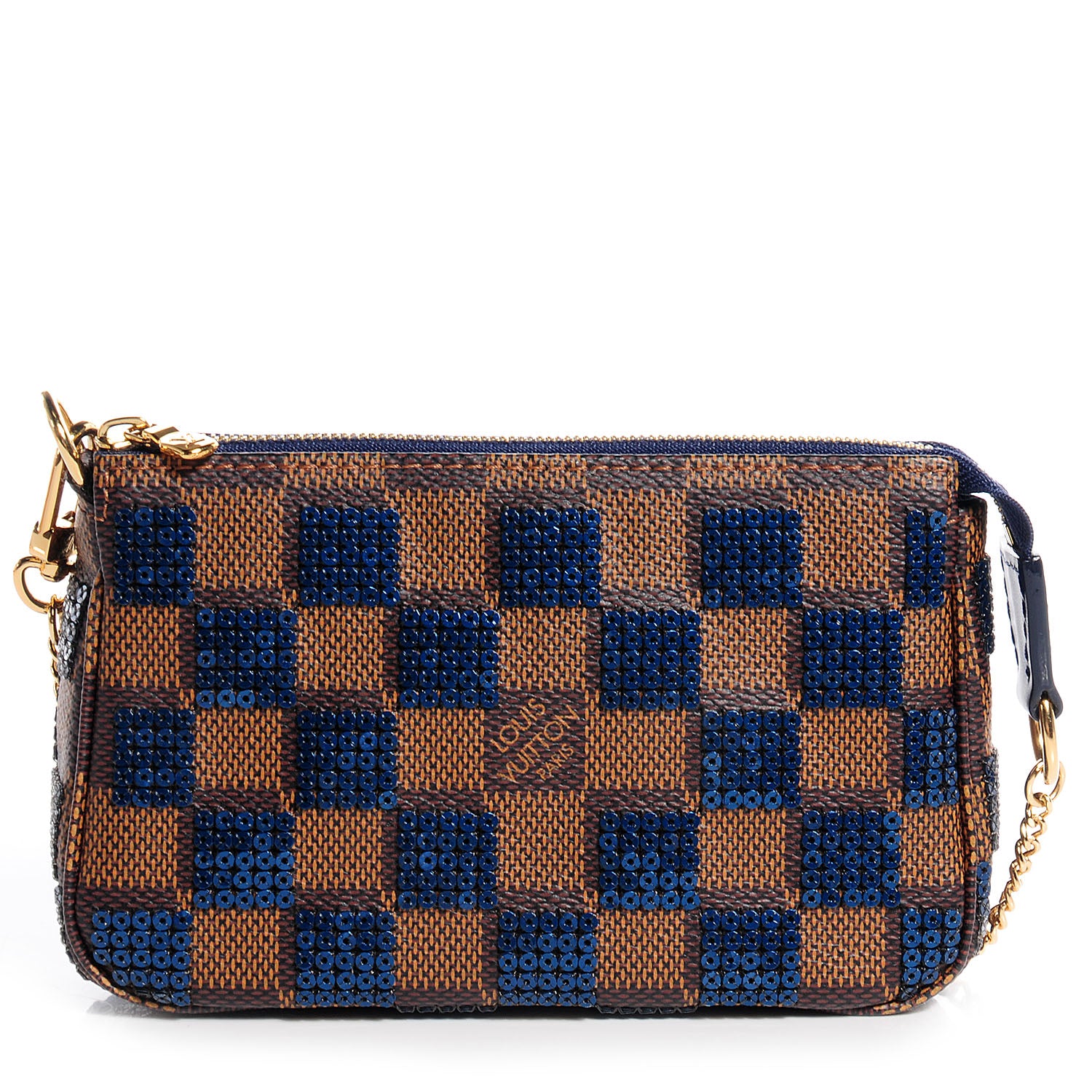 Louis Vuitton Damier Paillettes Mini Pochette Accessories Blue 1 of 8