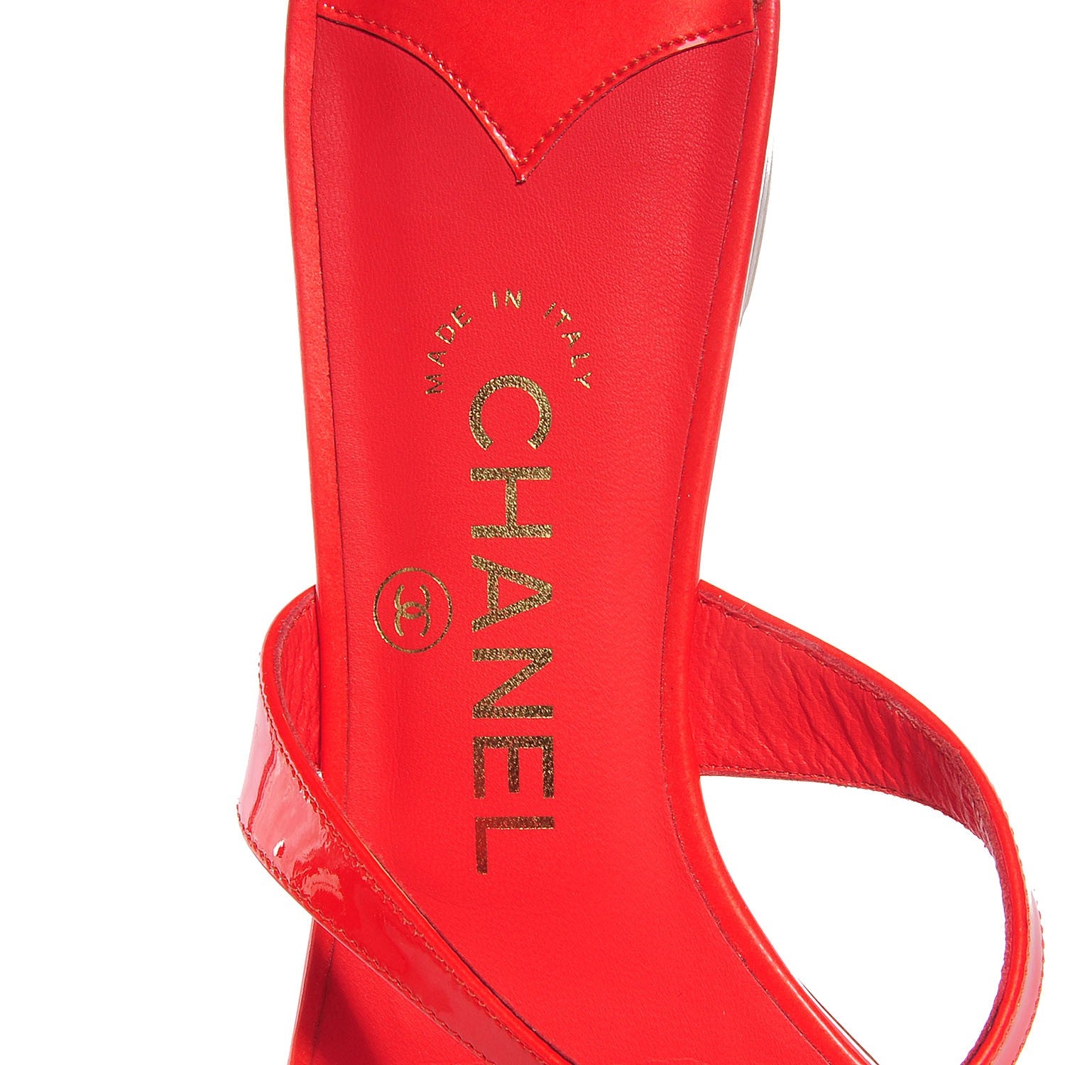 Chanel Patent CC Toe Ring Sandals 39.5 Red 8 of 8