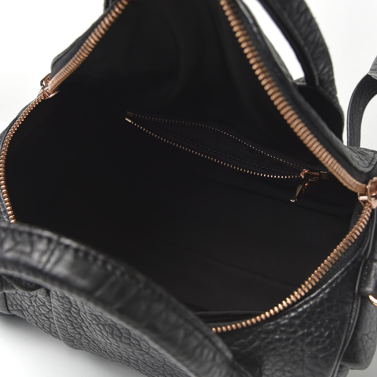 Alexander Wang Pebbled Lambskin Rockie Black Rose Gold Hardware 5 of 9