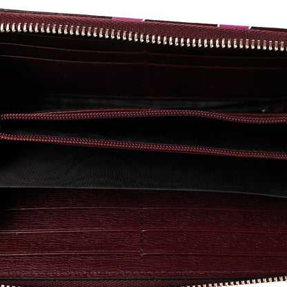 Gucci Calfskin Heartbeat Print Zip Around Wallet New Wine 5 of 9