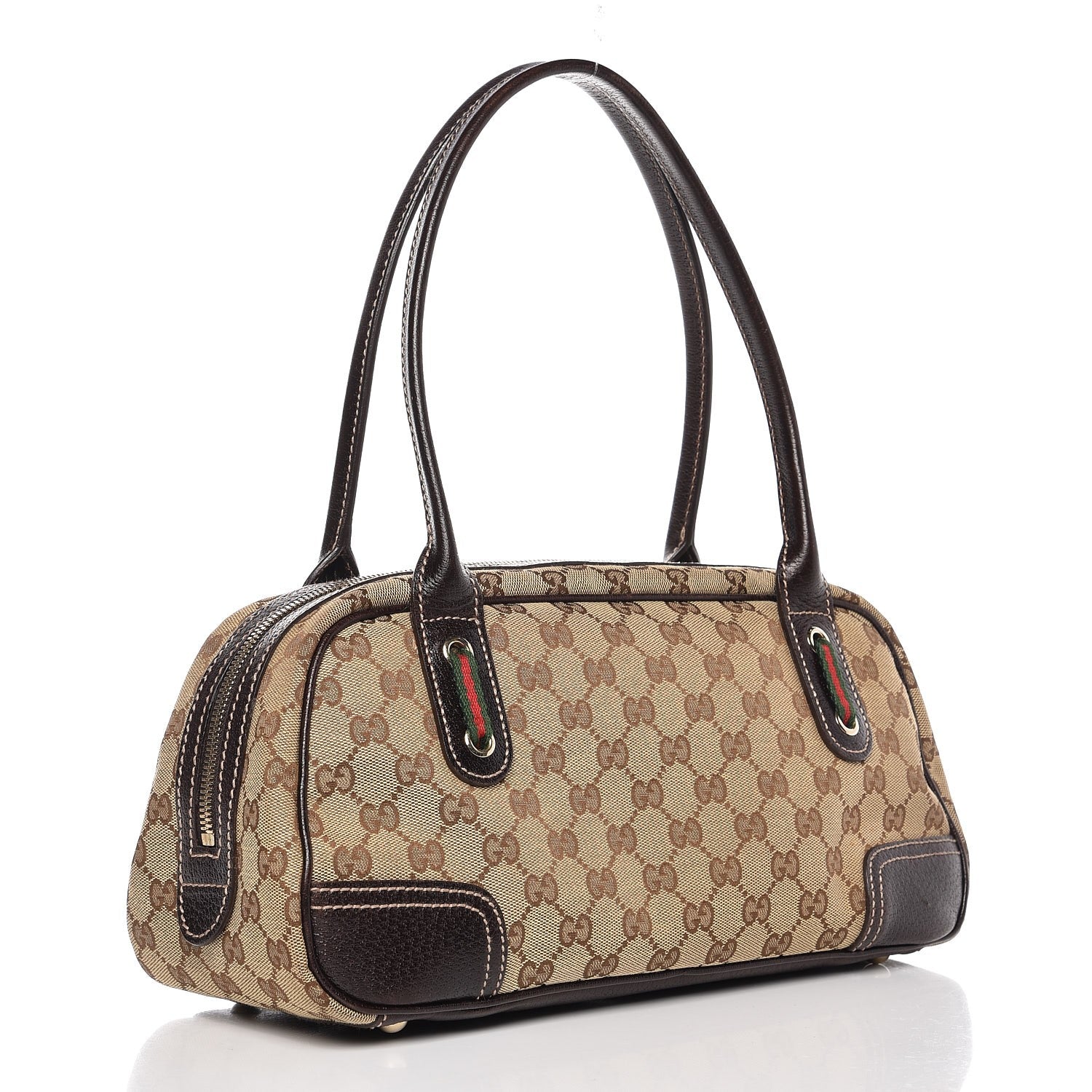 Gucci Monogram Small Princy Satchel Dark Brown 3 of 9