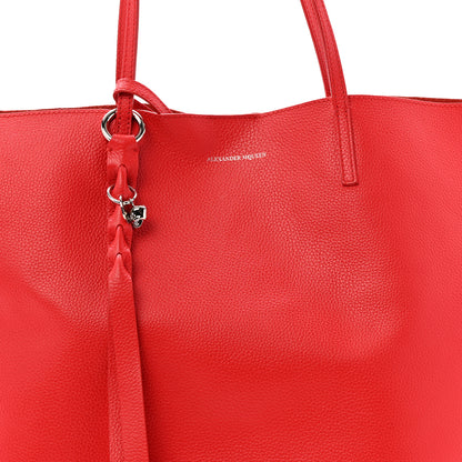 Alexander McQueen Grained Calfskin Skull Open Shopper Tote Red 8 of 11