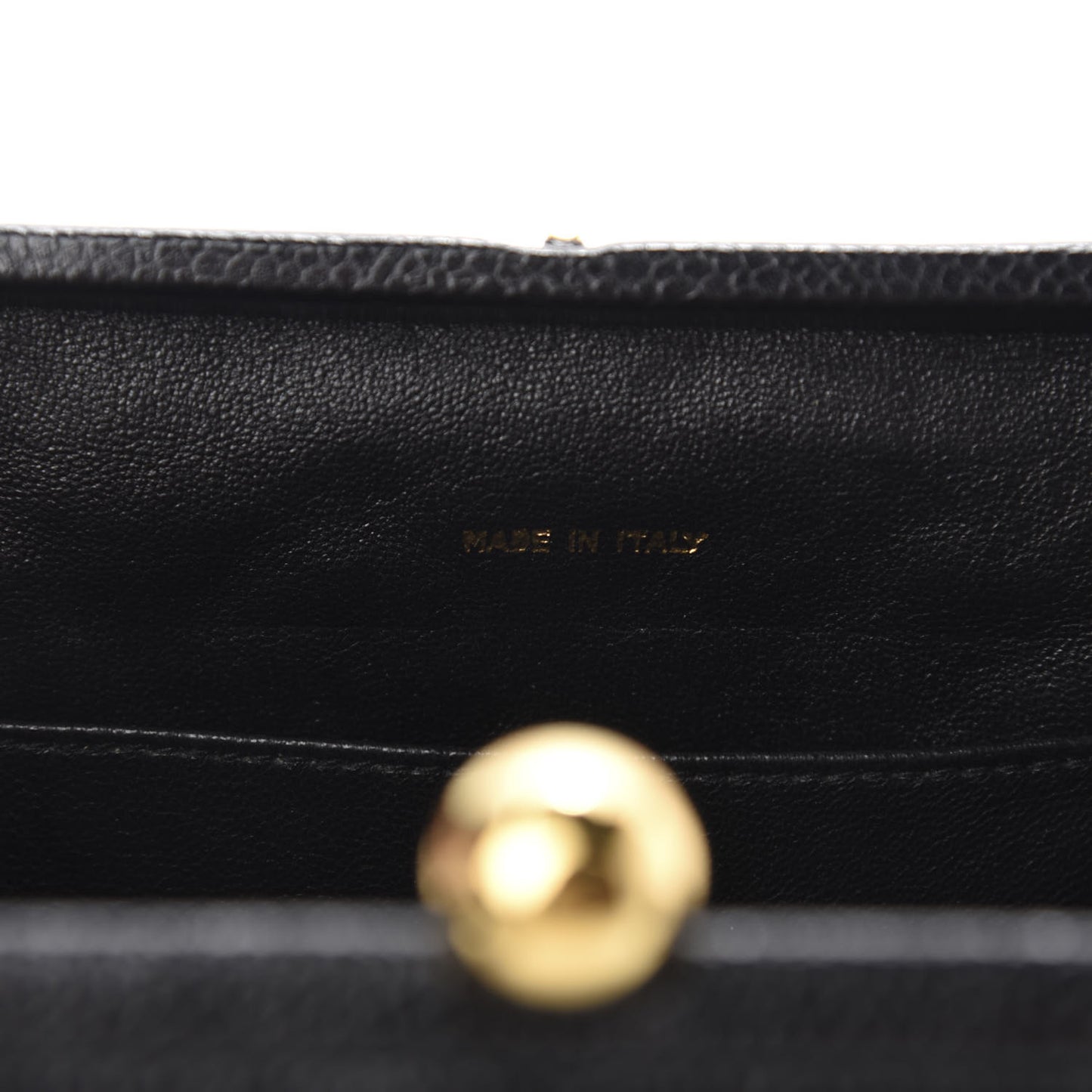 Caviar Quilted Frame Evening Bag Black