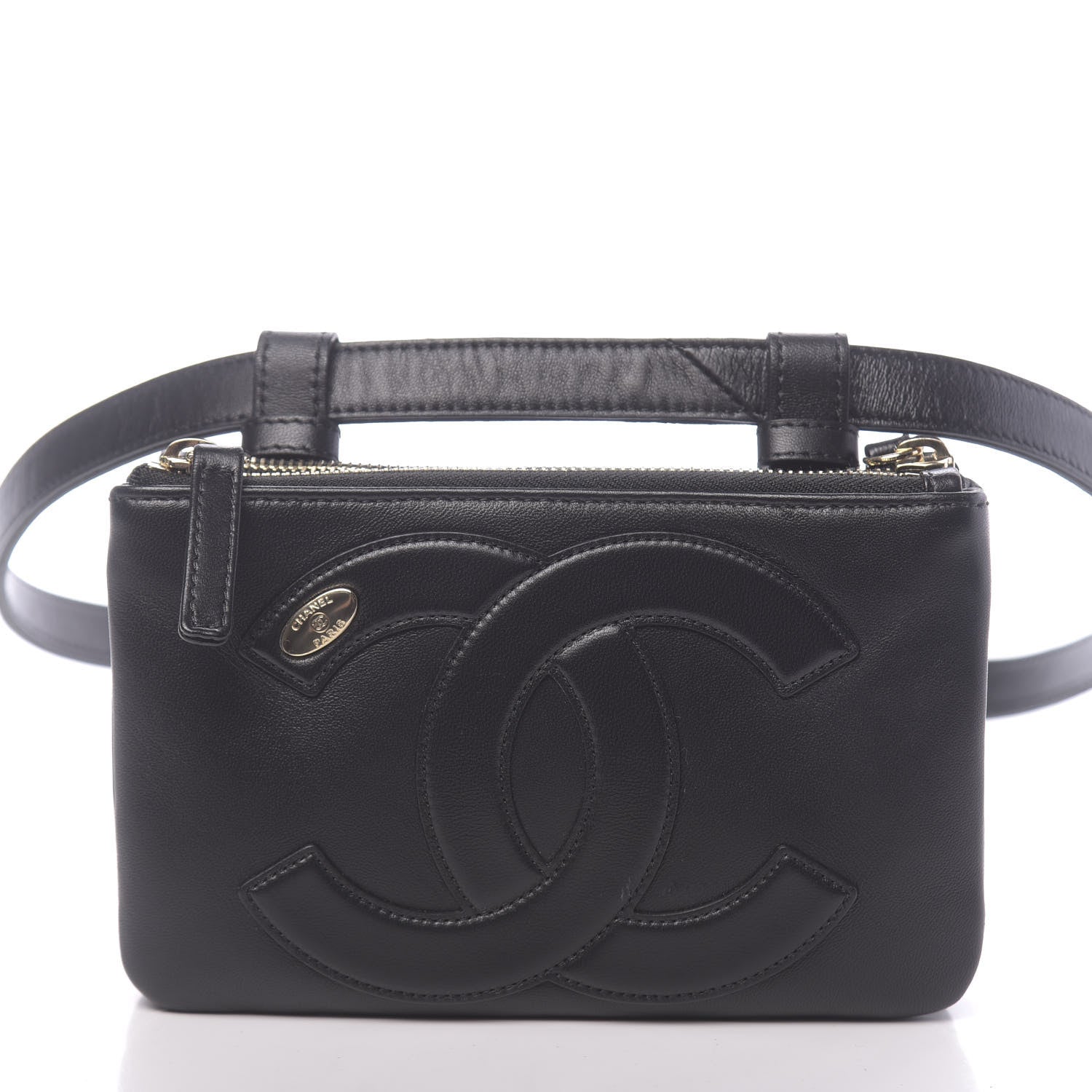 Chanel Lambskin CC Mania Waist Belt Bag Black 11 of 11