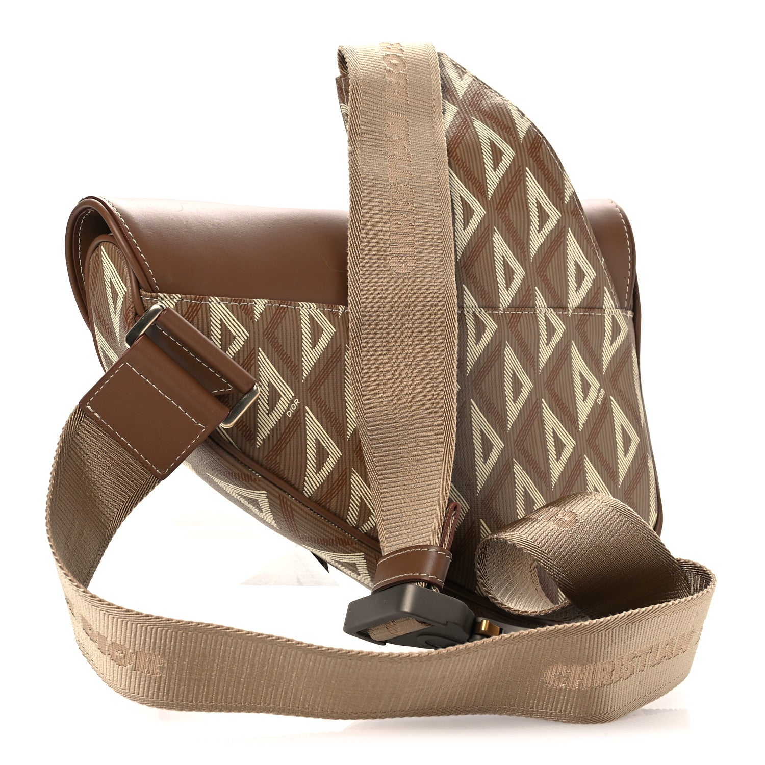 Christian Dior Coated Canvas CD Diamond Printed Mens Saddle Bag Coffee 3 of 12