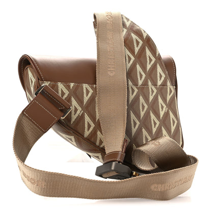 Christian Dior Coated Canvas CD Diamond Printed Mens Saddle Bag Coffee 3 of 12