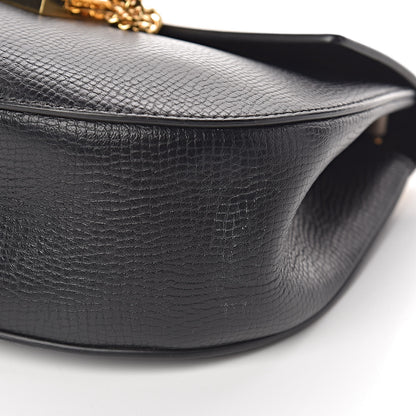 Chloe Grained Calfskin Lambskin Bi-Color Drew Shoulder Bag Black Powder Beige 8 of 9