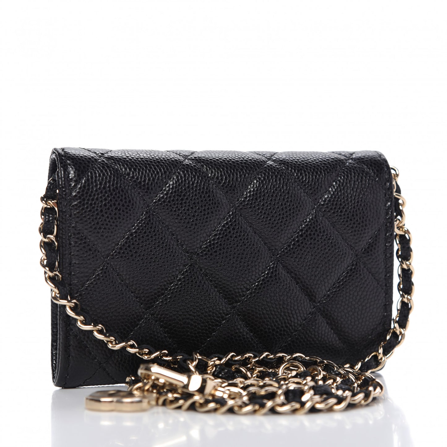 Caviar Quilted Flap Classic Belt Bag Black