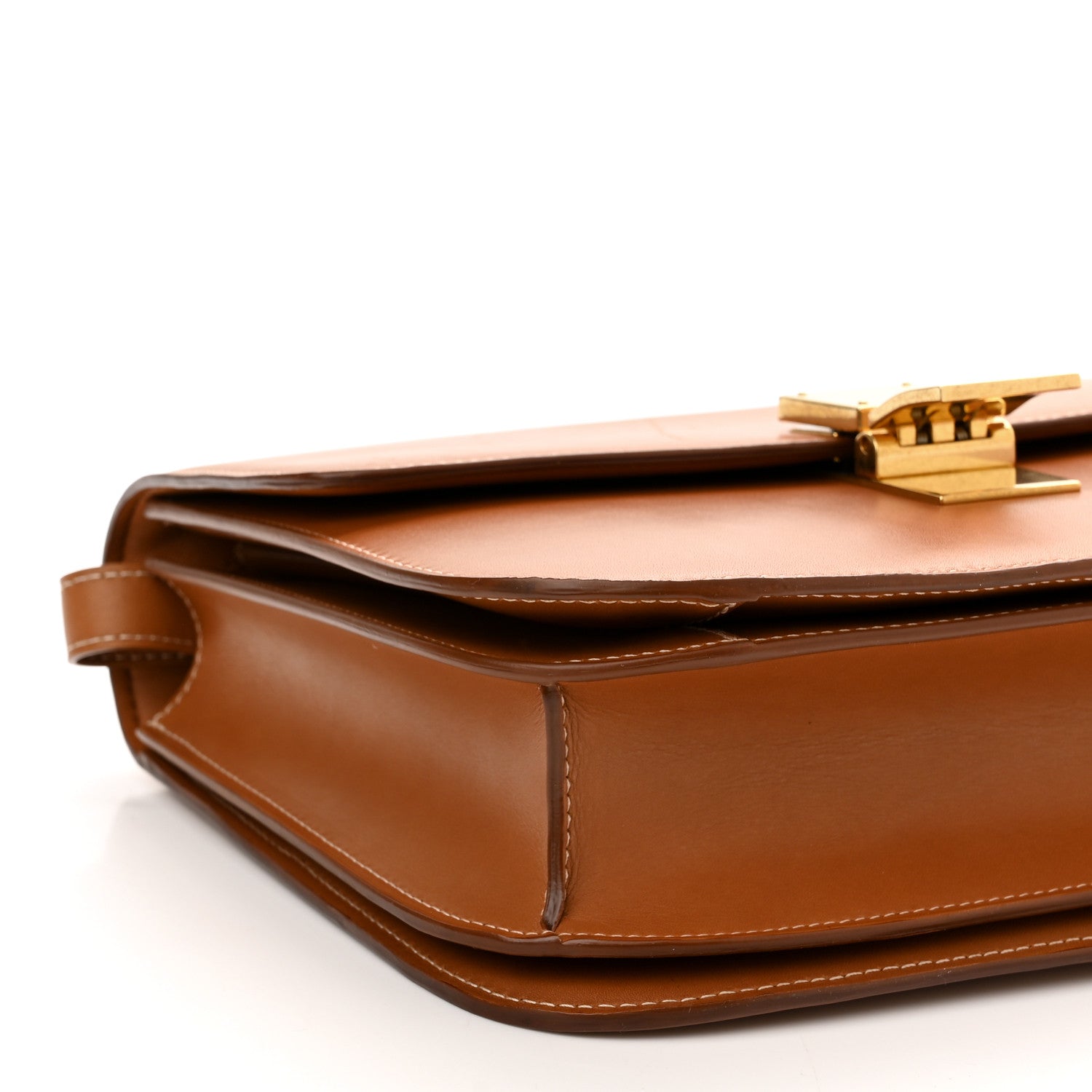 Celine Natural Calfskin Medium Classic Box Flap Bag Tan 9 of 11