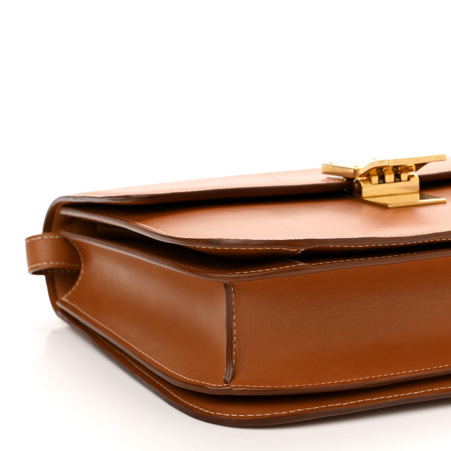 Natural Calfskin Medium Classic Box Flap Bag Tan