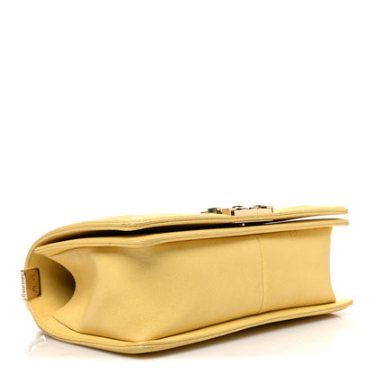 Chanel Caviar Chevron Quilted Medium Boy Flap Yellow 4 of 12