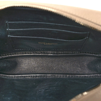 Saint Laurent Grain De Poudre Matelasse Monogram Mini Lou Camera Bag Dark Beige 5 of 11