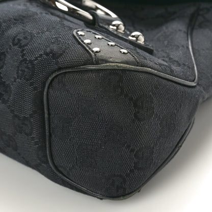 Gucci Monogram Horsebit Chain Studded Flap Shoulder Bag Black 10 of 16