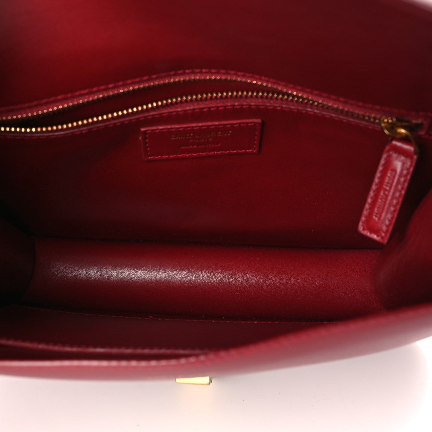 Smooth Calfskin Carre Satchel Opyum Red