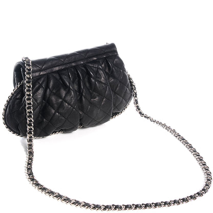 Chanel Washed Lambskin Chain Around Medium Messenger Black 3 of 7