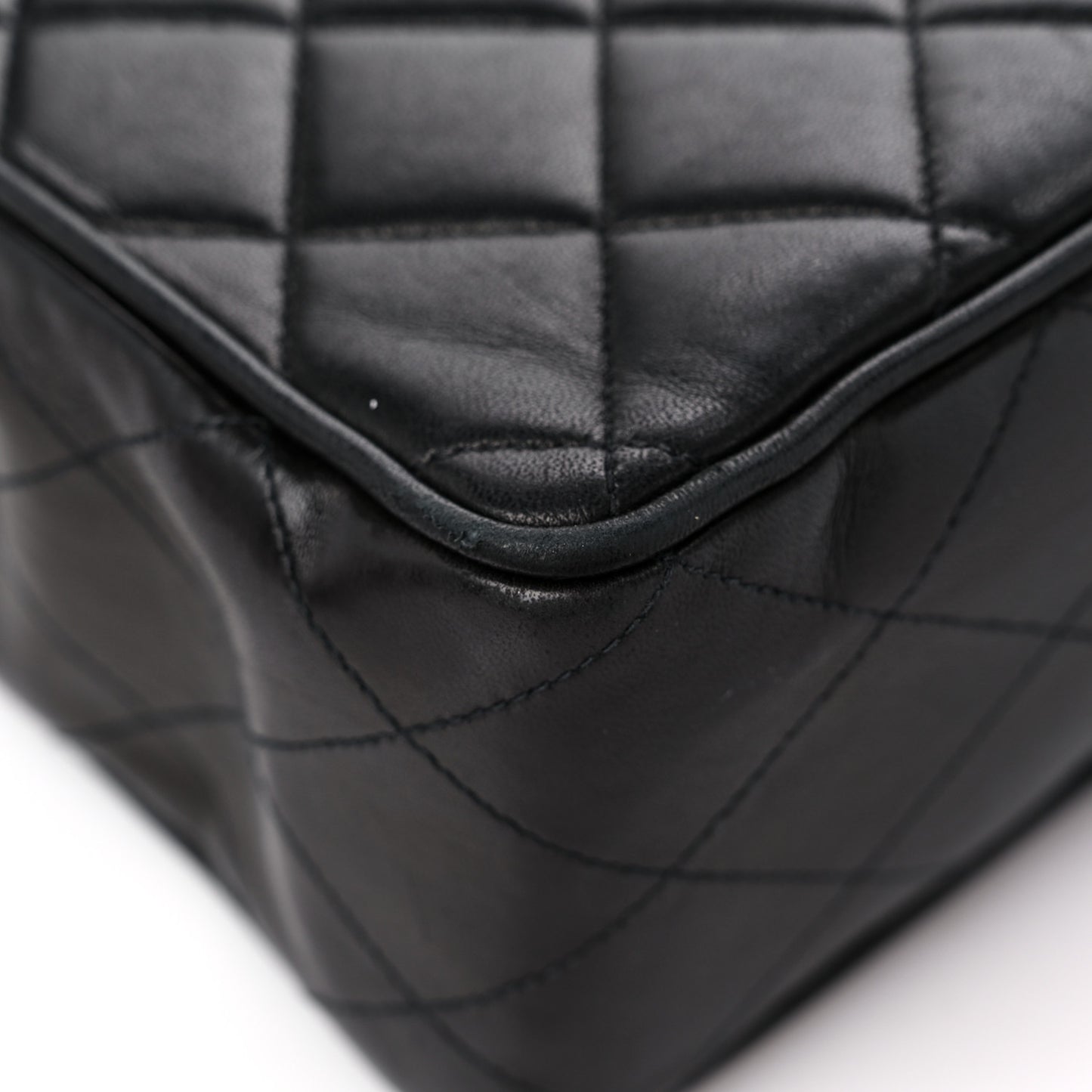 Lambskin Quilted XL Jumbo Single Flap Black
