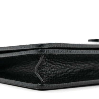 Gucci Dollar Calfskin Enamel Monochrome Mini GG Marmont Chain Wallet Black 8 of 13
