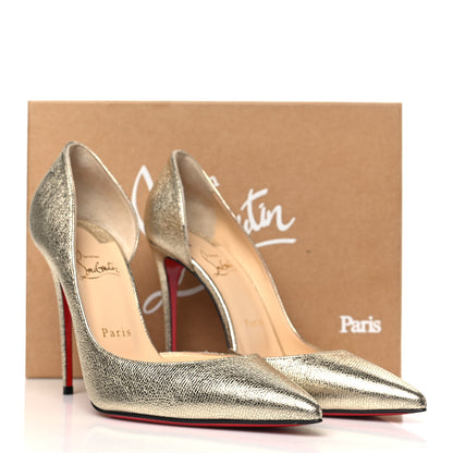 Christian Louboutin Calf Lame Tweed Iriza 100 Pumps 39.5 Platine 9 of 9