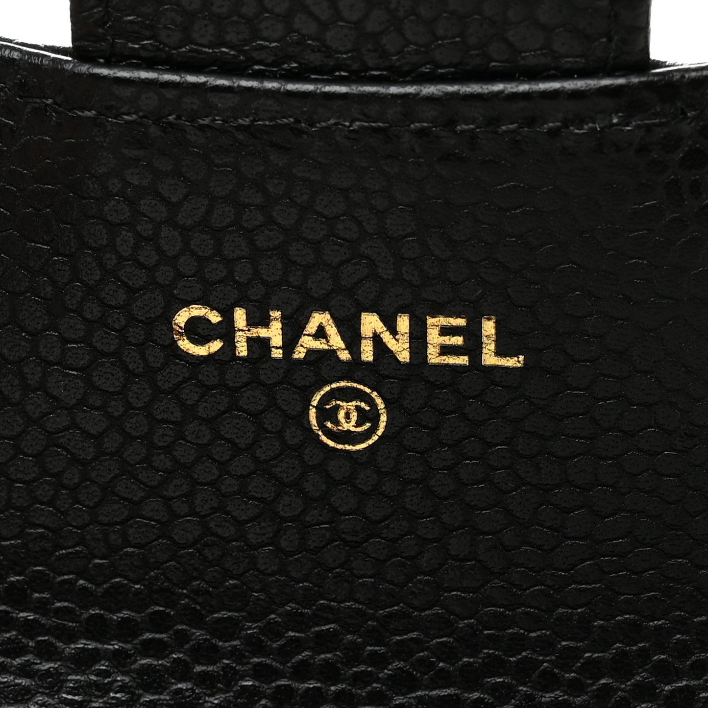 Caviar Quilted Flap Card Holder Wallet Black