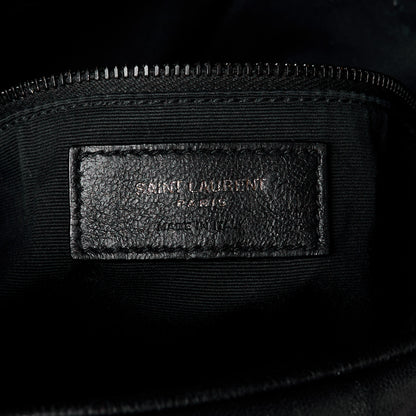 Saint Laurent Lambskin Quilted Monogram Monochrome Medium Loulou Puffer Chain Satchel Black 6 of 12