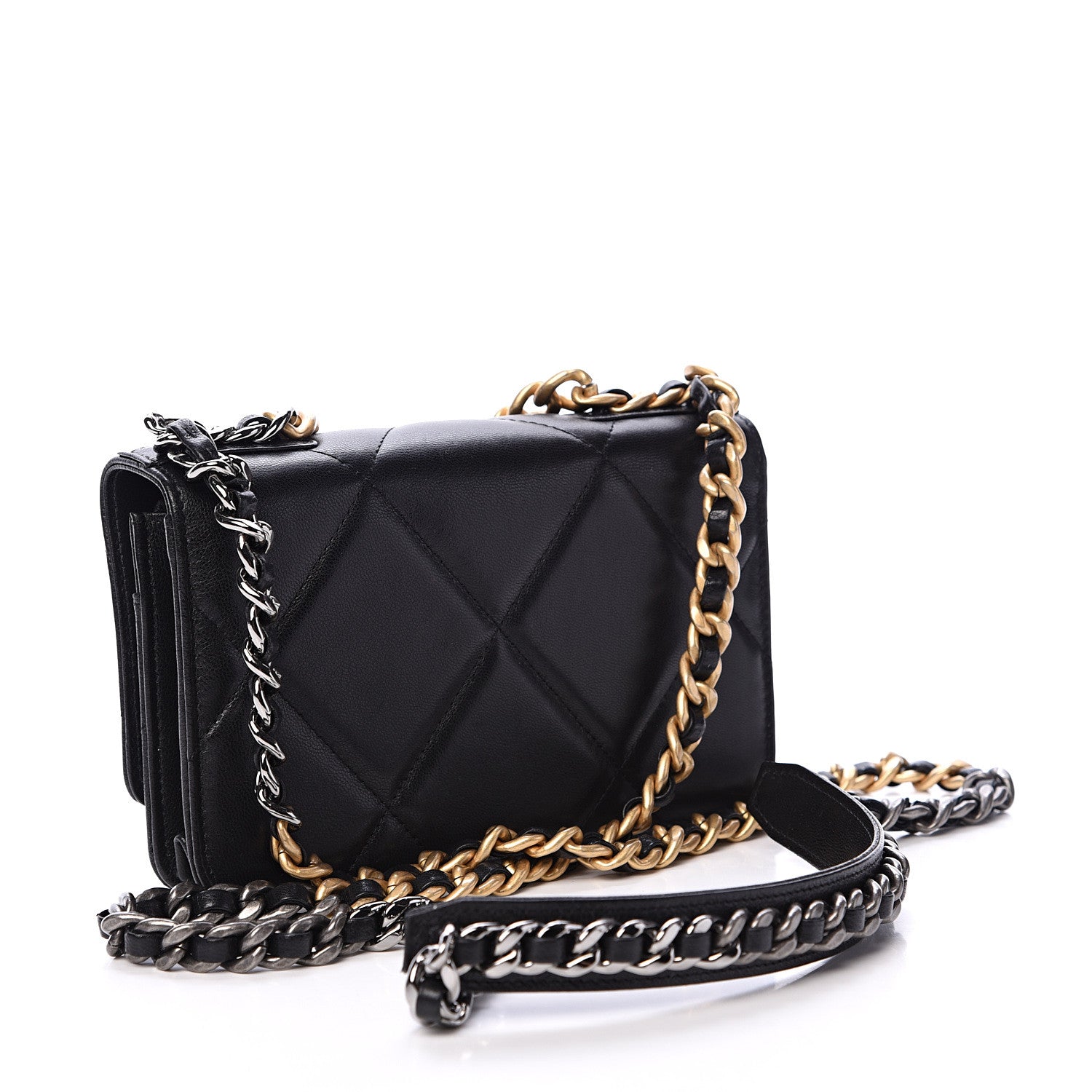 Chanel Quilted 19 Wallet On Chain WOC Black 2 of 12