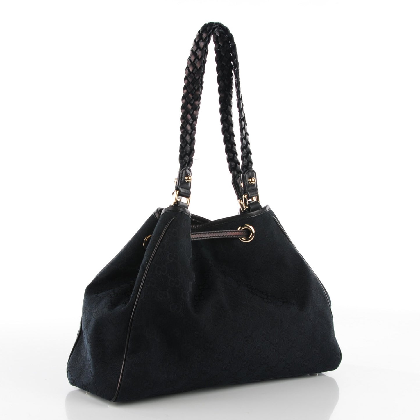Monogram Peggy Braided Tote Black