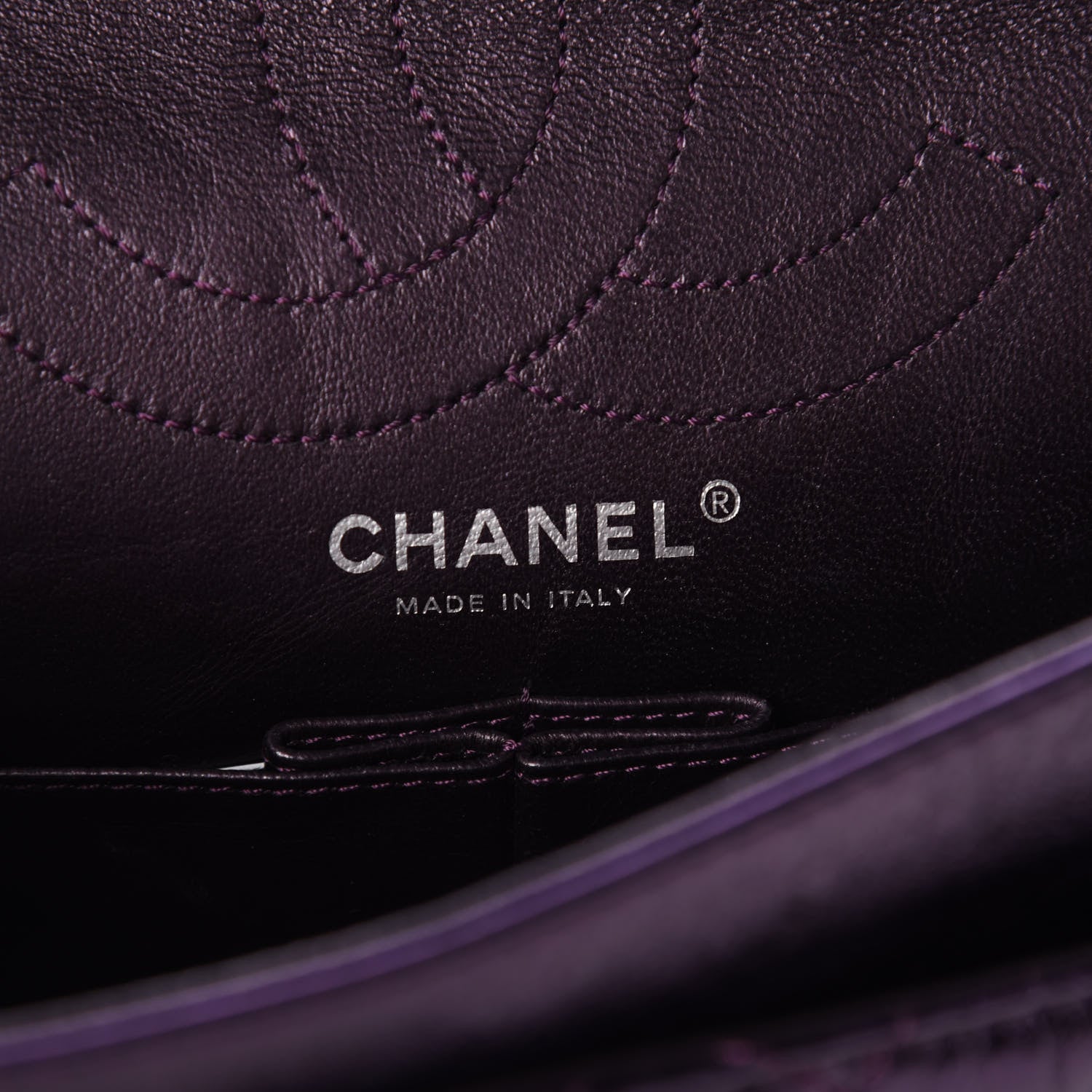 Chanel Metallic Aged Calfskin Quilted 2.55 Reissue Flap Purple 6 of 9