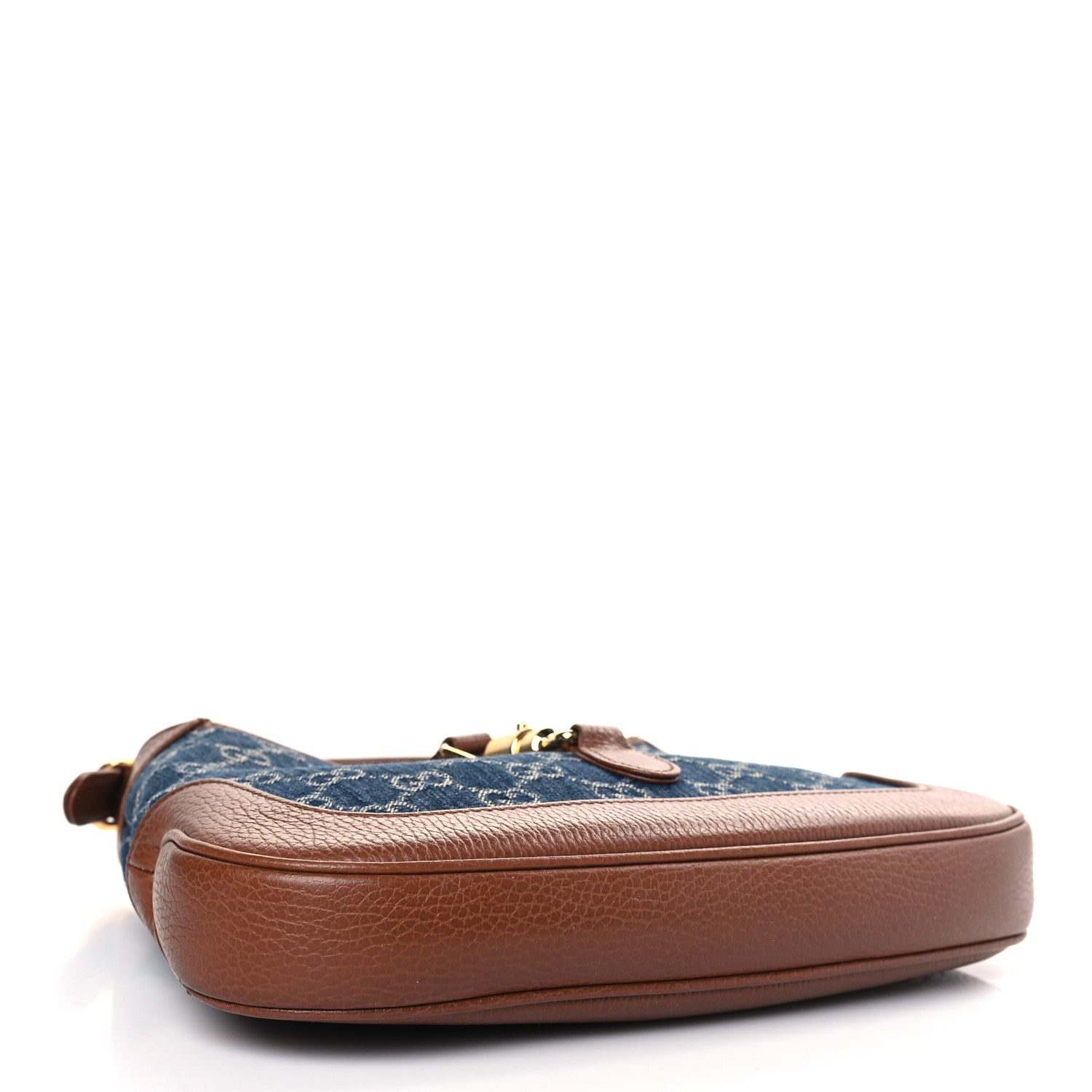 Gucci New Denim GG Monogram Calfskin Small Jackie 1961 Hobo Blue Tea Cuir 4 of 9