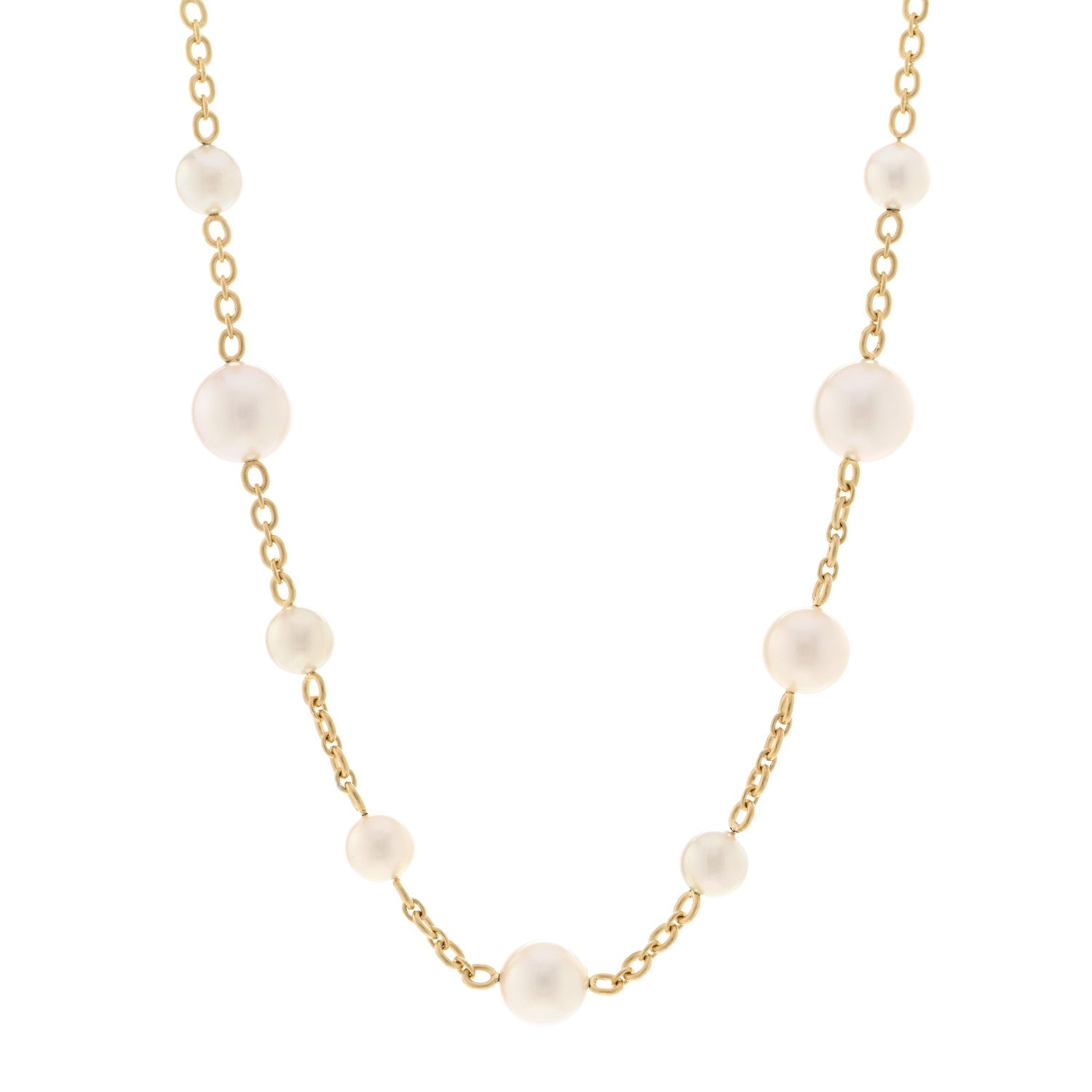 Irene Neuwirth 18K Yellow Gold Akoya South Sea Cultured Pearl Gumball Link Necklace 1 of 4