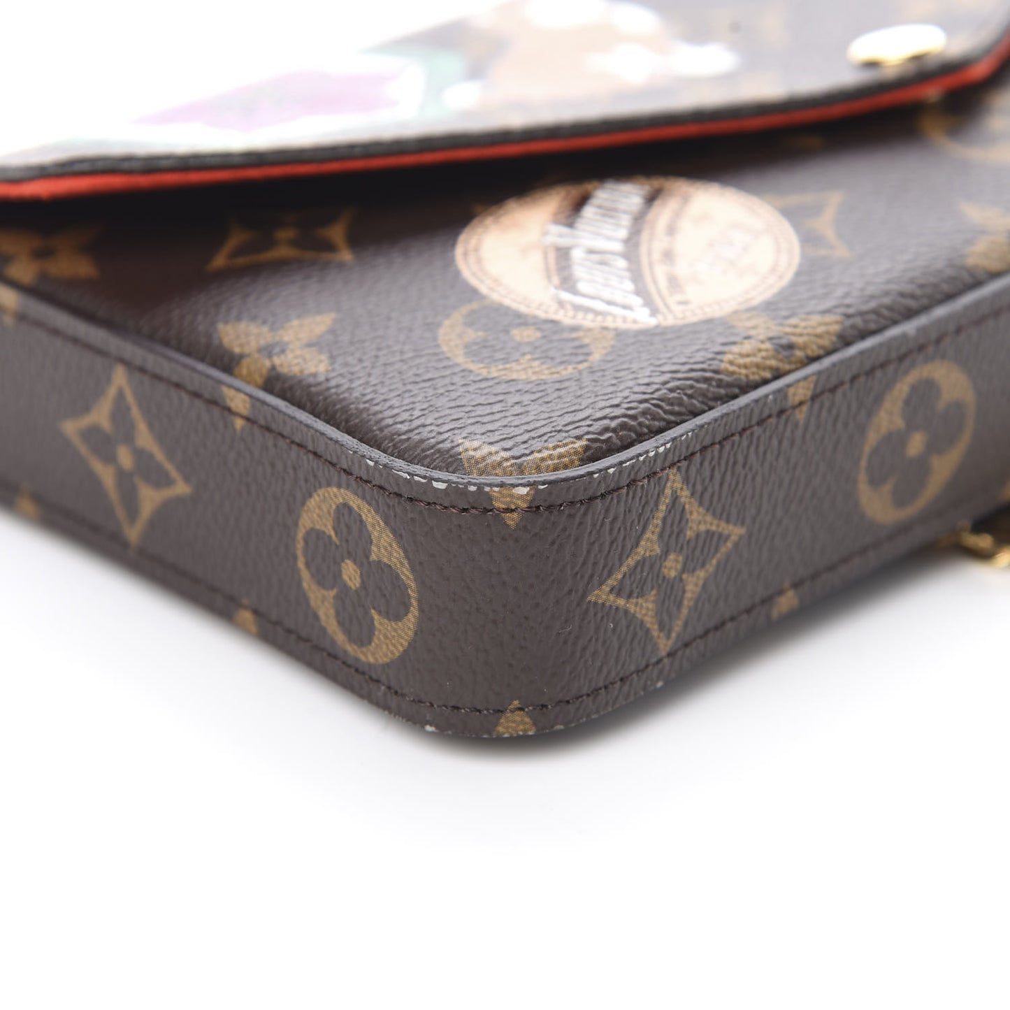 Monogram My LV World Tour Pochette Felicie Chain Wallet Coquelicot