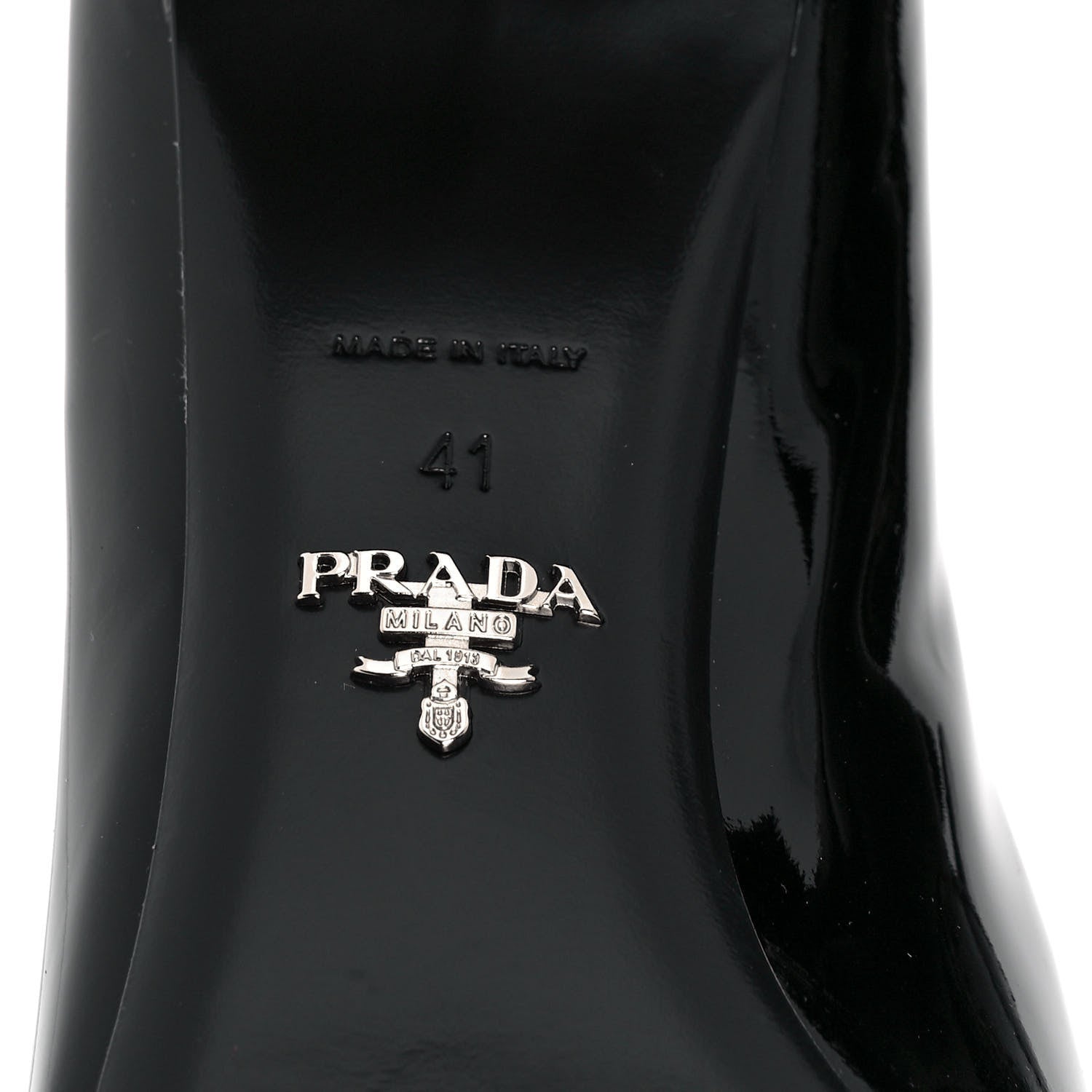 Prada Vernice Metal Triangle Logo Loafers 37 Black 6 of 8
