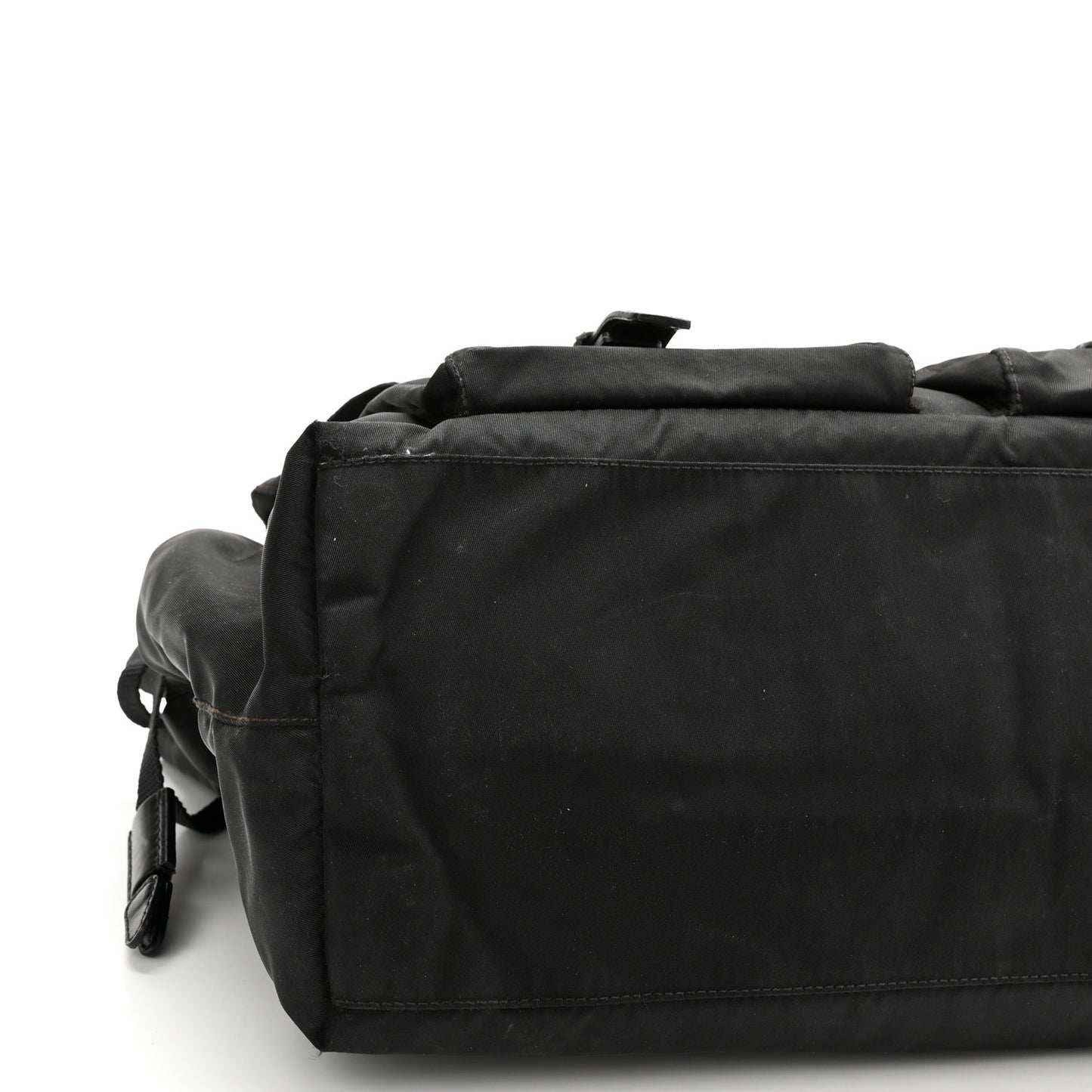 Nylon Vela Drawstring Shopping Tote Black