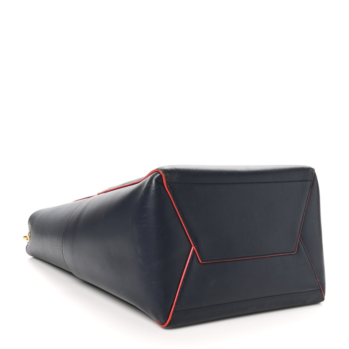 Supersoft Calfskin Sangle Bucket Bag Navy