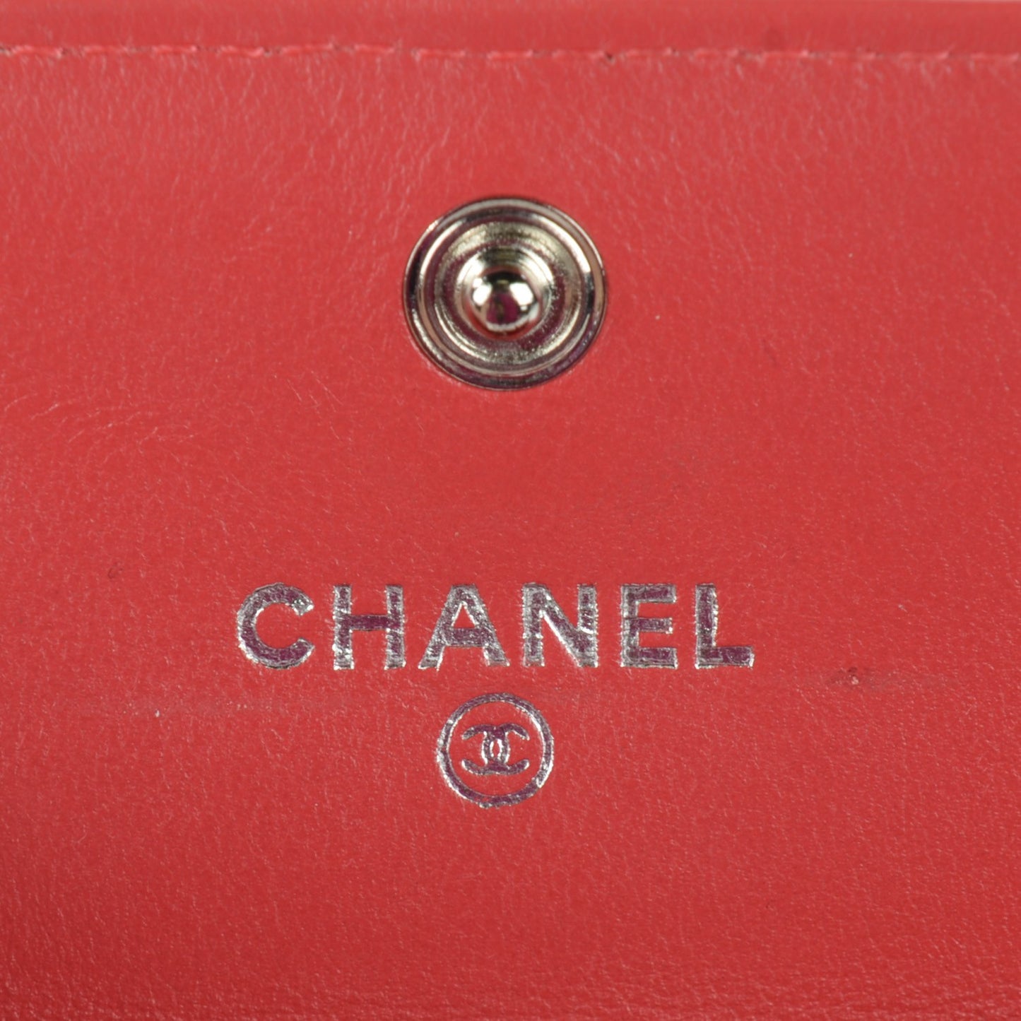 Patent Quilted Flap Card Holder Dark Pink